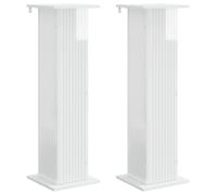 vidaXL Étagères à fleurs, lot de 2, blanc brillant, 30,5 x 30 x 100,5 cm