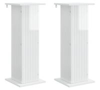 vidaXL Étagères à fleurs, lot de 2, blanc brillant, 30,5 x 30 x 80,5 cm