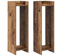 vidaXL Étagères à plantes, 2 pièces, bois de récupération, 30 x 30 x 100 cm, matériau de bois