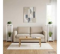 vidaXL Étagères à plantes, lot de 2, blanches, 30 x 30 x 100 cm, en bois composite