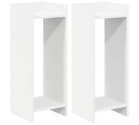 vidaXL Étagères à plantes, lot de 2, blanches, 30 x 30 x 80 cm, en bois composite