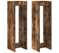 vidaXL Étagères à plantes, lot de 2, bois fumé, 30 x 30 x 100 cm