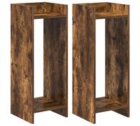 vidaXL Support pour plantes, lot de 2, chêne fumé, 30 x 30 x 80 cm