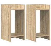 vidaXL Support pour plantes avec étagère, lot de 2, chêne Sonoma, 30 x 30 x 60 cm