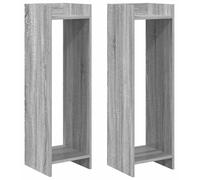 vidaXL Support pour plantes avec étagère, lot de 2, gris Sonoma, 30 x 30 x 100 cm