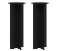vidaXL Étagères à plantes, lot de 2, noir, Ø 40 x 100 cm, matériau composite bois