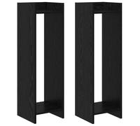 vidaXL Étagères à plantes, lot de 2, noir, aspect chêne, 30 x 30 x 100 cm