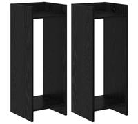 vidaXL Étagères à plantes, lot de 2, noir, aspect chêne, 30 x 30 x 80 cm