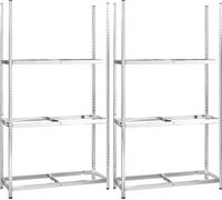 vidaXL Étagères à pneus avec 3 étagères 2 pcs. argent 110x40x200 cm acier