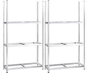 vidaXL Étagères à pneus avec 3 étagères 2 pcs. argent 110x40x200 cm acier