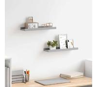 vidaXL Étagères à rebord pour cadres photo 2 pcs Gris 40x9x3 cm MDF
