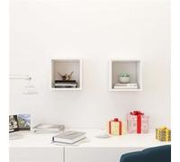 vidaXL Étagères cube murales suspendues 2 pcs Blanc 26×15×26 cm