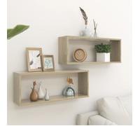 vidaXL Étagères cube murales 2 pcs Chêne sonoma 60x15x23 cm Aggloméré