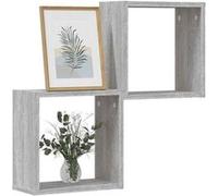 vidaXL Étagères Cube murales 2 pcs Sonoma Gris 30x15x30 cm, Stockage en Forme de Cube, Organisateur en Forme de Cube, étagère Flottante
