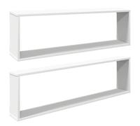vidaXL Étagères Cube Murales 2 pcs, Supports Suspendus, Tablettes Flottantes, Meubles de Salon Salle de Séjour, Blanc Bois d'Ingénierie