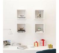 vidaXL Étagères cube murales 4 pcs suspendues flottantes blanc 26x15x26 cm