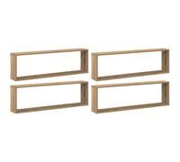 vidaXL Étagères Cube murales 4 pcs chêne Artisanal 100x15x30 cm, Stockage en Forme de Cube, Organisateur en Forme de Cube, étagère Flottante