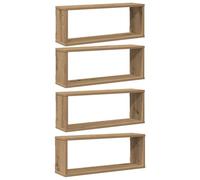 vidaXL Étagères cubes murales 4 pcs chêne artisanal 60x15x23 cm rangement en cube
