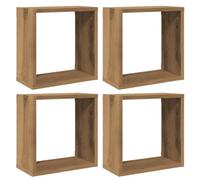 vidaXL Étagères Cube murales 4 pcs chêne Artisanal Bois d'ingénierie, Stockage en Forme de Cube, Organisateur en Forme de Cube, étagère Flottante