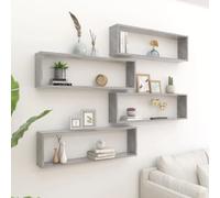 vidaXL Étagères Cube Murales 4 pcs Gris Béton