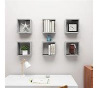 vidaXL Étagères cube murales 6 pcs Gris béton 30x15x30 cm Gris G