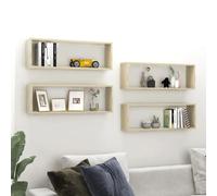 vidaXL Étagères Cube Murales Chêne Sonoma 4 pcs