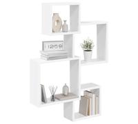 vidaXL Étagères Cube Murales Montage Mural Blanc 64 x 13,5 x 91,5 cm, Salon, étagère rectangulaire, Design Moderne, Rangement Pratique, Cube Mural, Meuble Fonctionnel pour la Maison