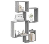 vidaXL Étagères Cube Murales Montage Mural Gris 64 x 13,5 x 91,5 cm, Salon, étagère rectangulaire, Design Moderne, Rangement Pratique, Cube Mural, Meuble Fonctionnel pour la Maison