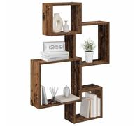 vidaXL Étagères Cube Murales Montage Mural Marron 64 x 13,5 x 91,5 cm, Salon, étagère rectangulaire, Design Moderne, Rangement Pratique, Cube Mural, Meuble Fonctionnel pour la Maison