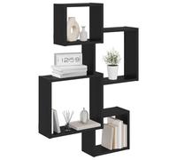 vidaXL Étagères Cube Murales Montage Mural Noir 64 x 13,5 x 91,5 cm, Salon, étagère rectangulaire, Design Moderne, Rangement Pratique, Cube Mural, Meuble Fonctionnel pour la Maison