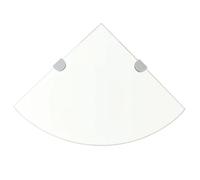 vidaXL Étagères d'angle 2 pcs et supports Verre Transparent 25x25 cm 3051592