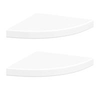 vidaXL Étagères d'angle flottantes 2 pièces Blanc 35x35x3,8 cm MDF