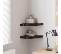 vidaXL Étagères d'angle flottantes 2pcs 35x35x3,8 cm Noir