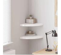 vidaXL ?tag¿¿res d'angle flottantes 2pcs Blanc brillant 35x35x3,8cm MDF