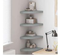 vidaXL Étagères d'angle flottantes Gris 4 pcs