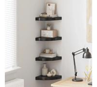 vidaXL Étagères d'angle flottantes 4 pcs noir brillant 25x25x3,8cm MDF