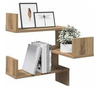VidaXL Étagères d'angle murales 2 pcs chêne artisanal 40x40x49,5 cm, étagère murale, étagère suspendue, étagère murale 856609 Marron