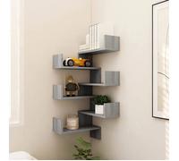 vidaXL Étagères d'angle murales flottantes 2 pcs Sonoma gris Bois 40x40x50 cm