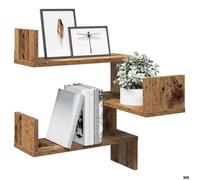 vidaXL Étagères d'angle murales 2 pcs Vieux Bois 40x40x49,5 cm