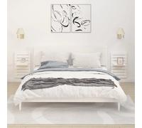 vidaXL Étagères de Chevet murales 2 pcs Blanc Bois de pin Massif, étagère Flottante, étagère Murale, Rangement Mural, étagère de Chevet