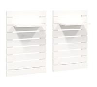 VIDAXL Étagères de chevet murales 2 pcs - Blanc bois de pin massif