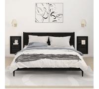 vidaXL Étagères de chevet murales 2 pcs Noir Bois de pin massif 824772