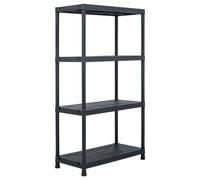 vidaXL Étagères de rangement 2 pcs. noir 60 x 30 x 138 cm plastique
