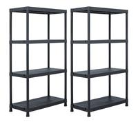 vidaXL Étagères de rangement 2 pcs. noir 60 x 30 x 138 cm plastique