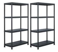 vidaXL Étagères de rangement 2 pcs. noir 60 x 30 x 138 cm plastique