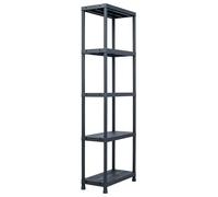 vidaXL Étagères de rangement 5 pcs. noir 125 kg 60 x 30 x 180 cm plastique