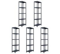 vidaXL étagères de rangement 5 pcs Noir 125 kg 60x30x180 cm Plastique