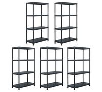 vidaXL Étagères de rangement 5 pcs Noir - 60x30x138 cm