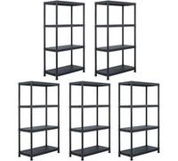 vidaXL Étagères de stockage 5 pcs. noir 60 x 30 x 138 cm plastique