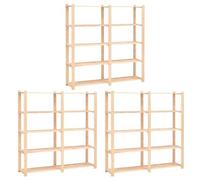 vidaXL Étagères de rangement à 5 niveaux 3pcs 170x38x170 cm Pin 500 kg